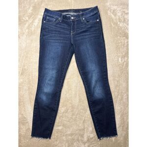 Lucky Brand Los Angeles Regular Fit Womens Size 8/29 Straight Slim Raw Hem Blue